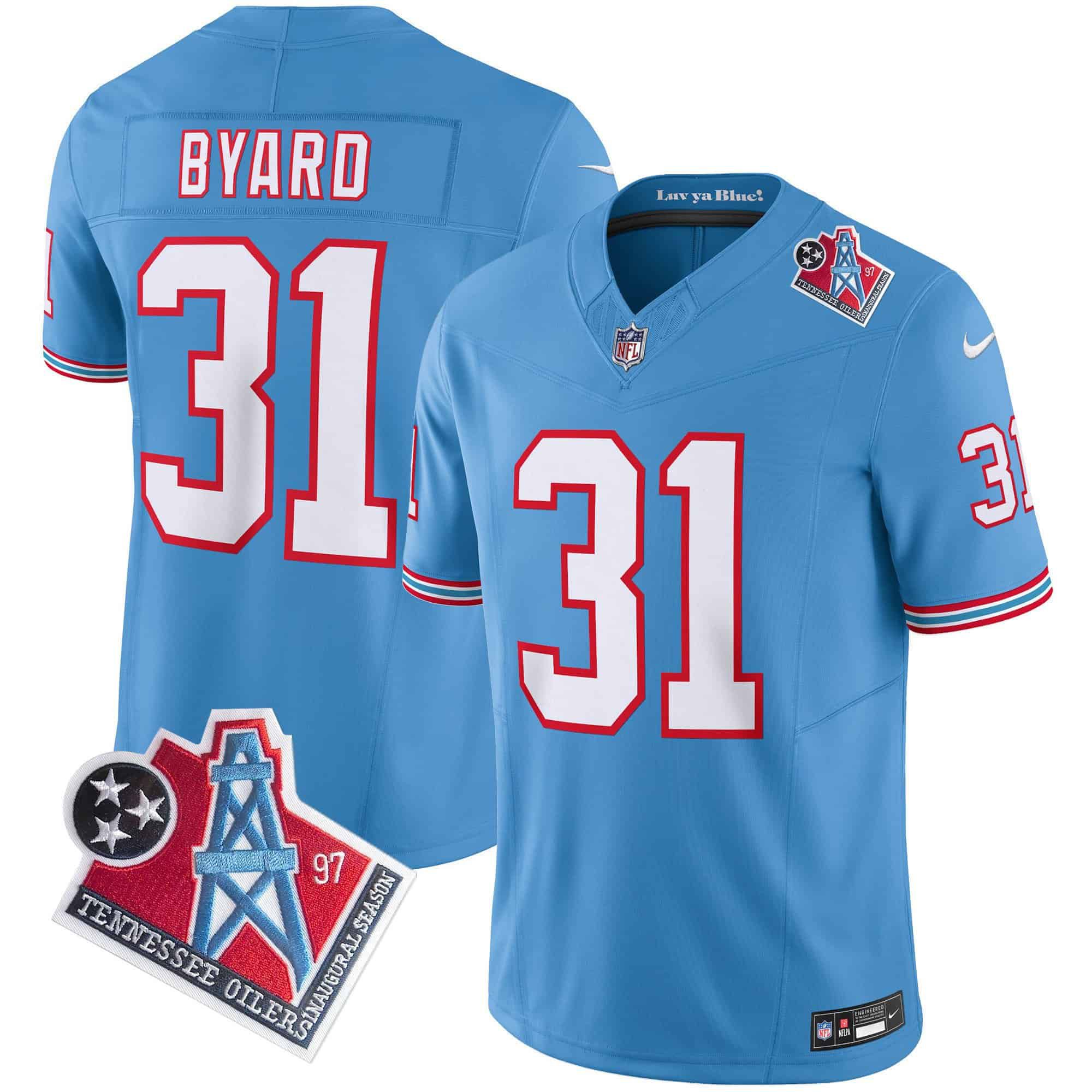 Men Tennessee Titans #31 Byard Light Blue 1997 Throwback 2024 Nike Limited Vapor NFL Jersey->indianapolis colts->NFL Jersey